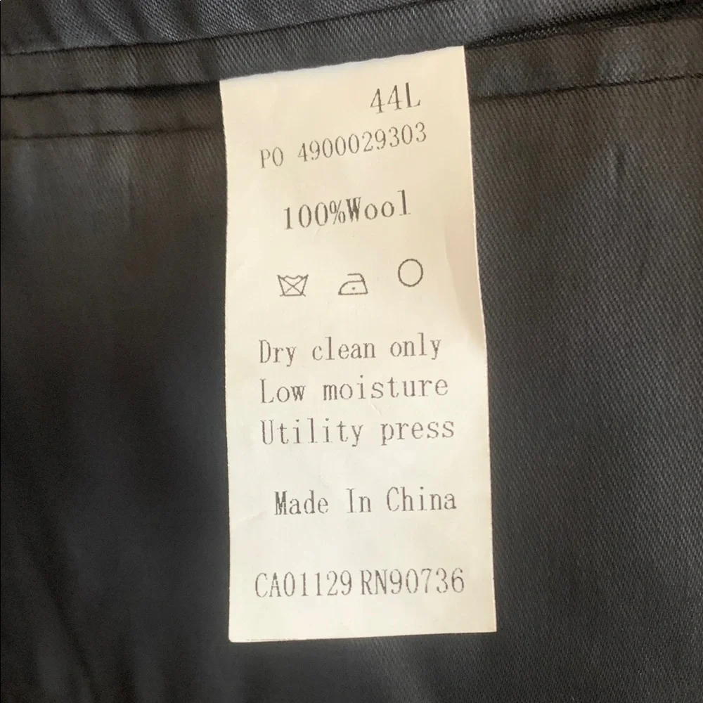 Calvin Klein Black Blazer 100% lightweight Wool 44L. - Picture 3 of 9